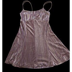 Wild Fabel Lavender Crushed Velvet Mini Dress